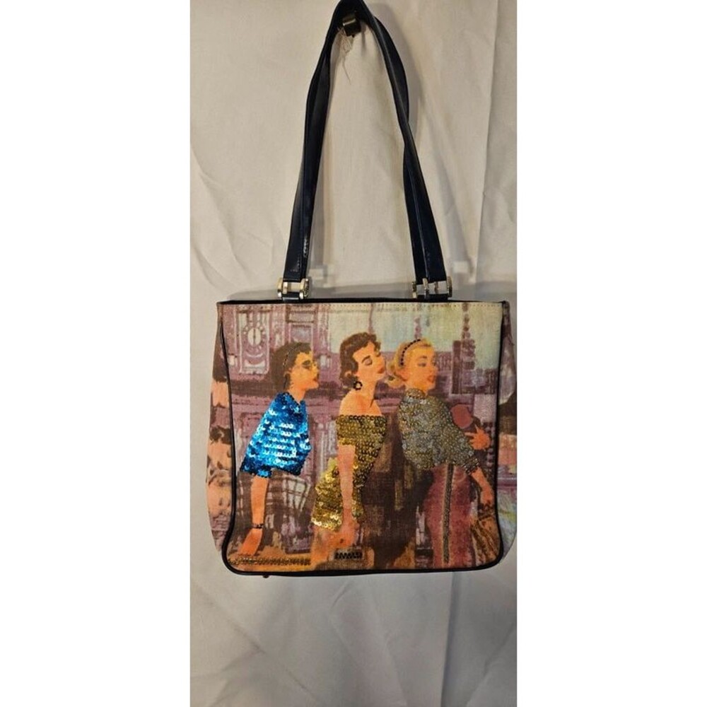 Vintage Illustrated Sequin Shoulder Bag- ITEM #2661